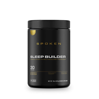 Spoken Nutrition Sleep Builder – Melatonin-Free Sleep Powder, 3 Magnesium Forms, Cherry Flavor, 30 Servings