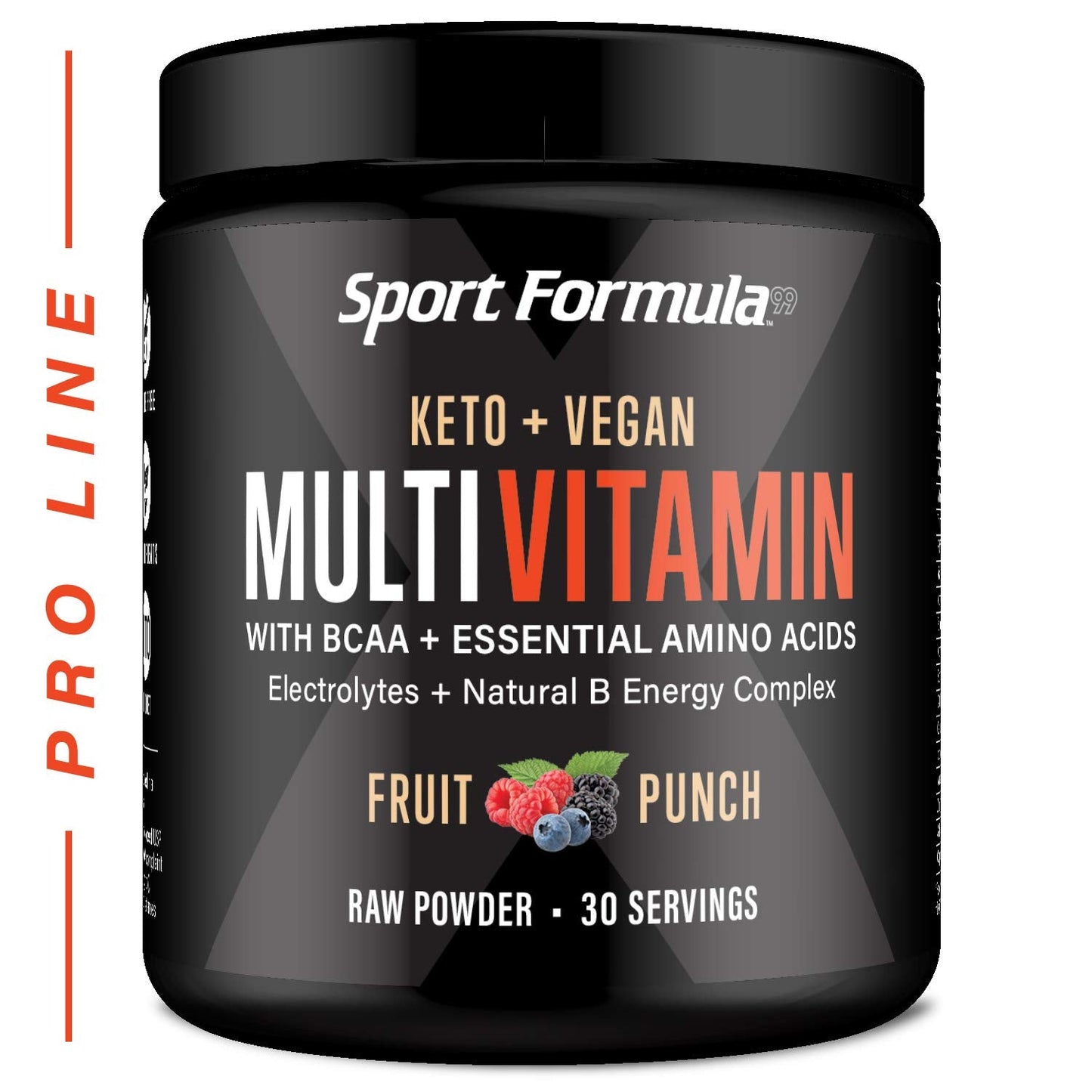 Sport Formula 99 Multivitamin Powder – Fruit Punch Drink Mix with BCAAs, Electrolytes, Vegan & Keto Friendly