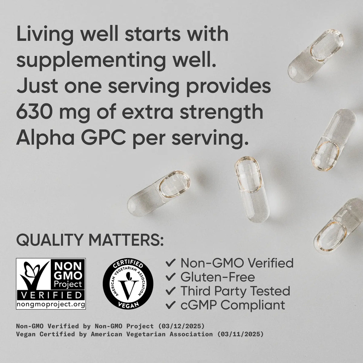 Sports Research® Alpha GPC 630mg (Extra Strength) – Bioavailable Choline for Focus & Cognitive Support | Vegan • Non-GMO • Gluten Free – 120 Liquid Capsules BritishVita | Premium UK Vitamins & Wellness Supplements