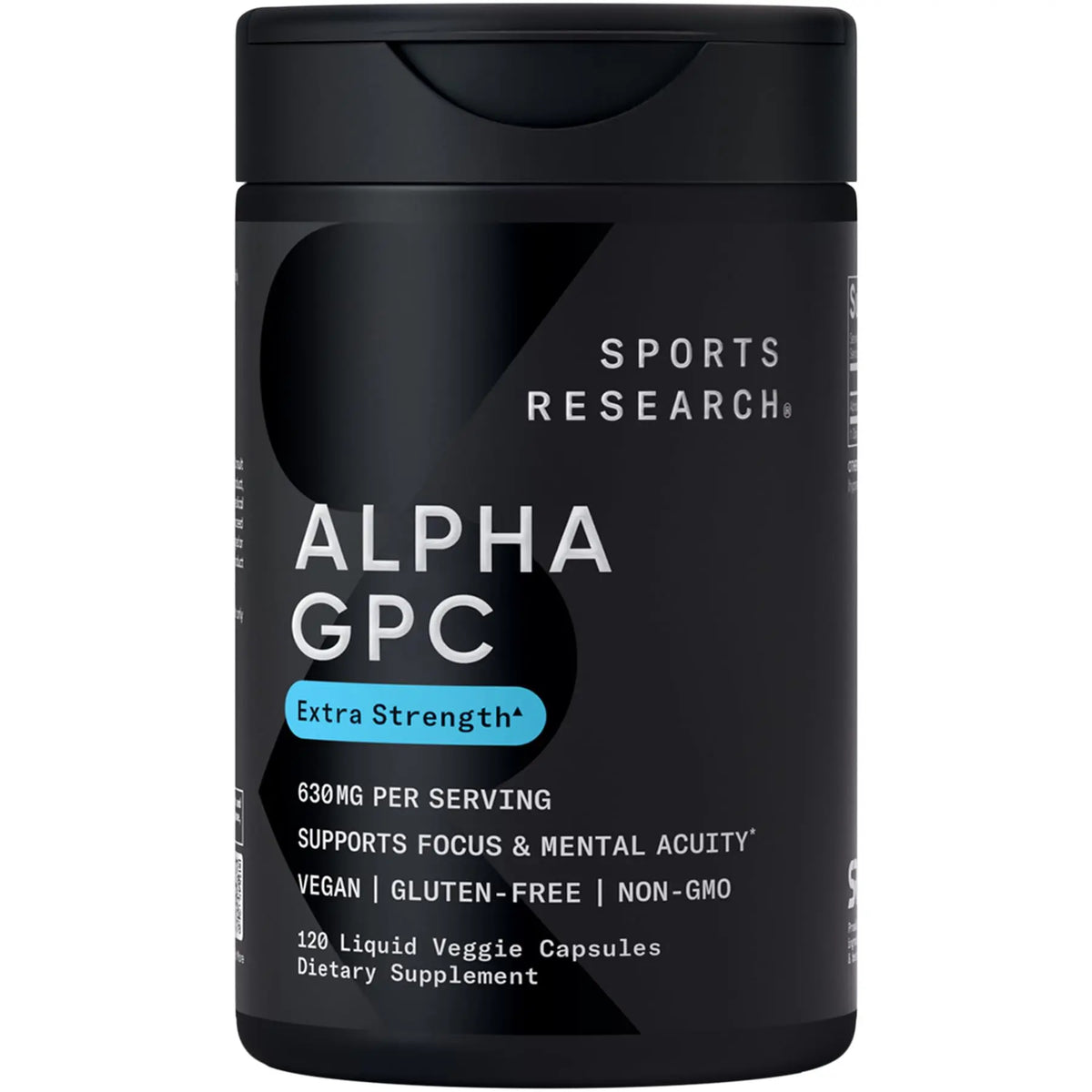 Sports Research® Alpha GPC 630mg (Extra Strength) – Bioavailable Choline for Focus & Cognitive Support | Vegan • Non-GMO • Gluten Free – 120 Liquid Capsules BritishVita | Premium UK Vitamins & Wellness Supplements