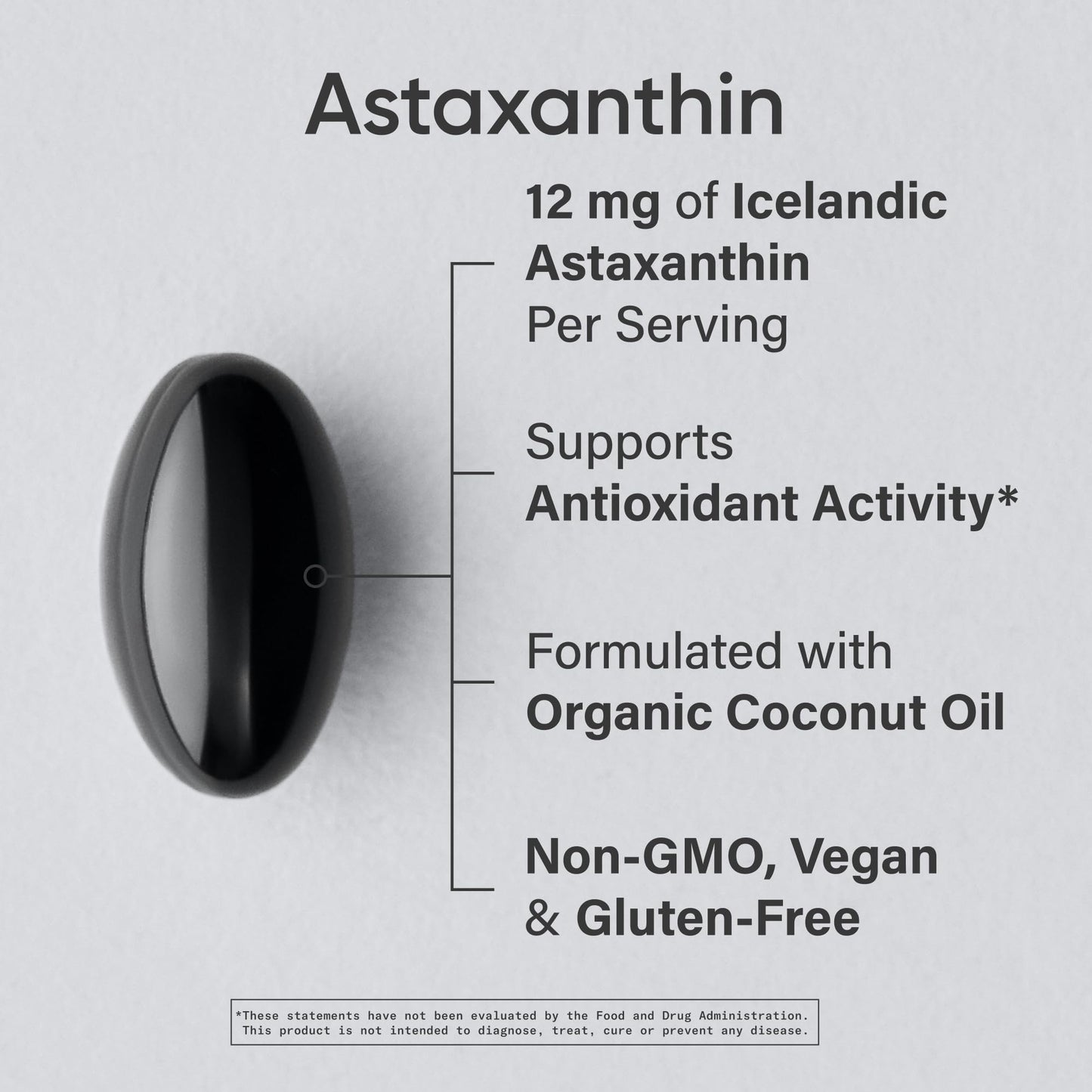 Sports Research Triple Strength Vegan Astaxanthin 12mg - Algae-Based, Non-GMO, 60 Softgels