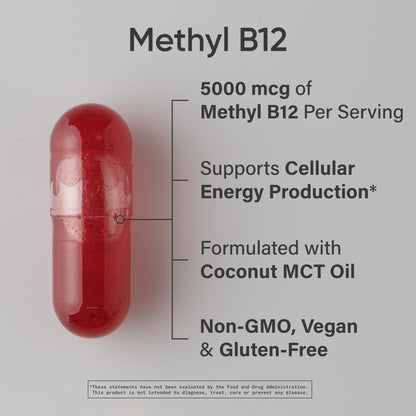 Sports Research Vitamin B12 5000mcg – Vegan Methylcobalamin, Non-GMO