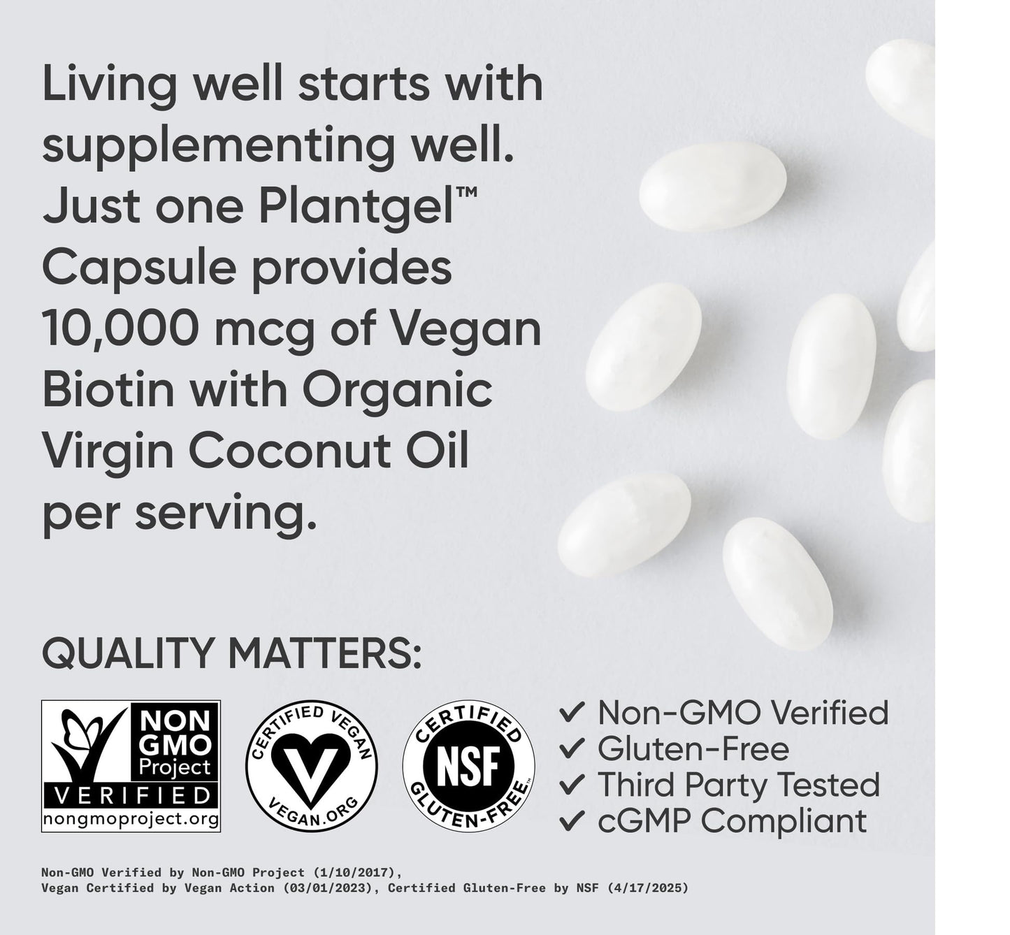 Sports Research Biotin 10,000mcg with Organic Coconut Oil – 30 Veggie Softgels | Vegan, Non-GMO