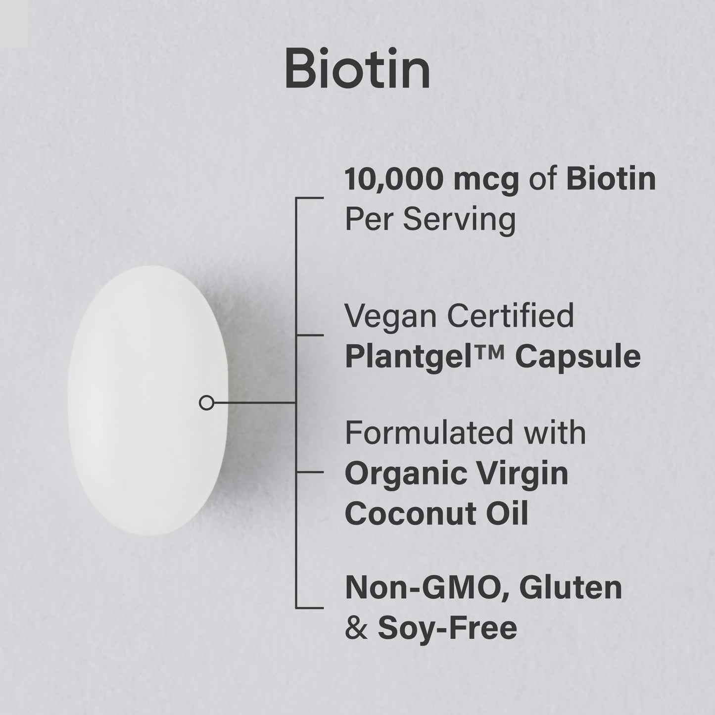 Sports Research Biotin 10,000mcg with Organic Coconut Oil – Vegan, Non-GMO, Gluten & Soy-Free – 120 Veggie Softgels