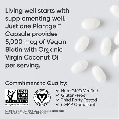 Sports Research Biotin 5,000 mcg with Organic Coconut Oil | Healthy Hair & Skin