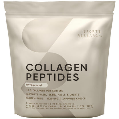 Sports Research Collagen Peptides - Hydrolyzed Type I & III Collagen Powder for Skin, Joints, Hair & Nails