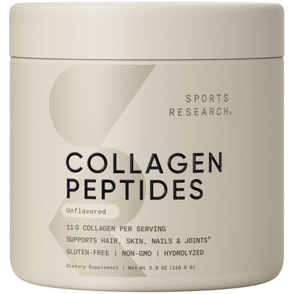 Sports Research Collagen Peptides – Hydrolyzed Type I & III for Skin, Nails & Joints