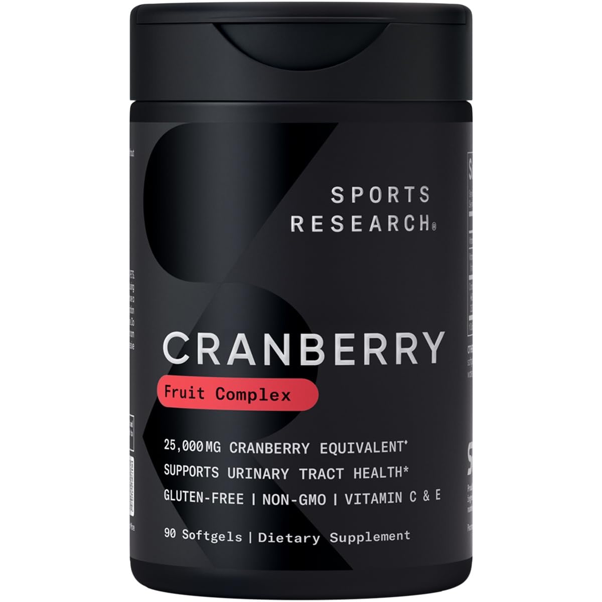 Sports Research Cranberry Fruit Complex Softgels – Urinary Tract Health Support | Pacran & Vitamins C & E