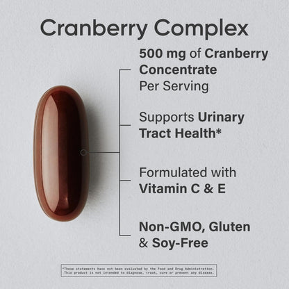 Sports Research Cranberry Fruit Complex Softgels – Urinary Tract Health Support | Pacran & Vitamins C & E
