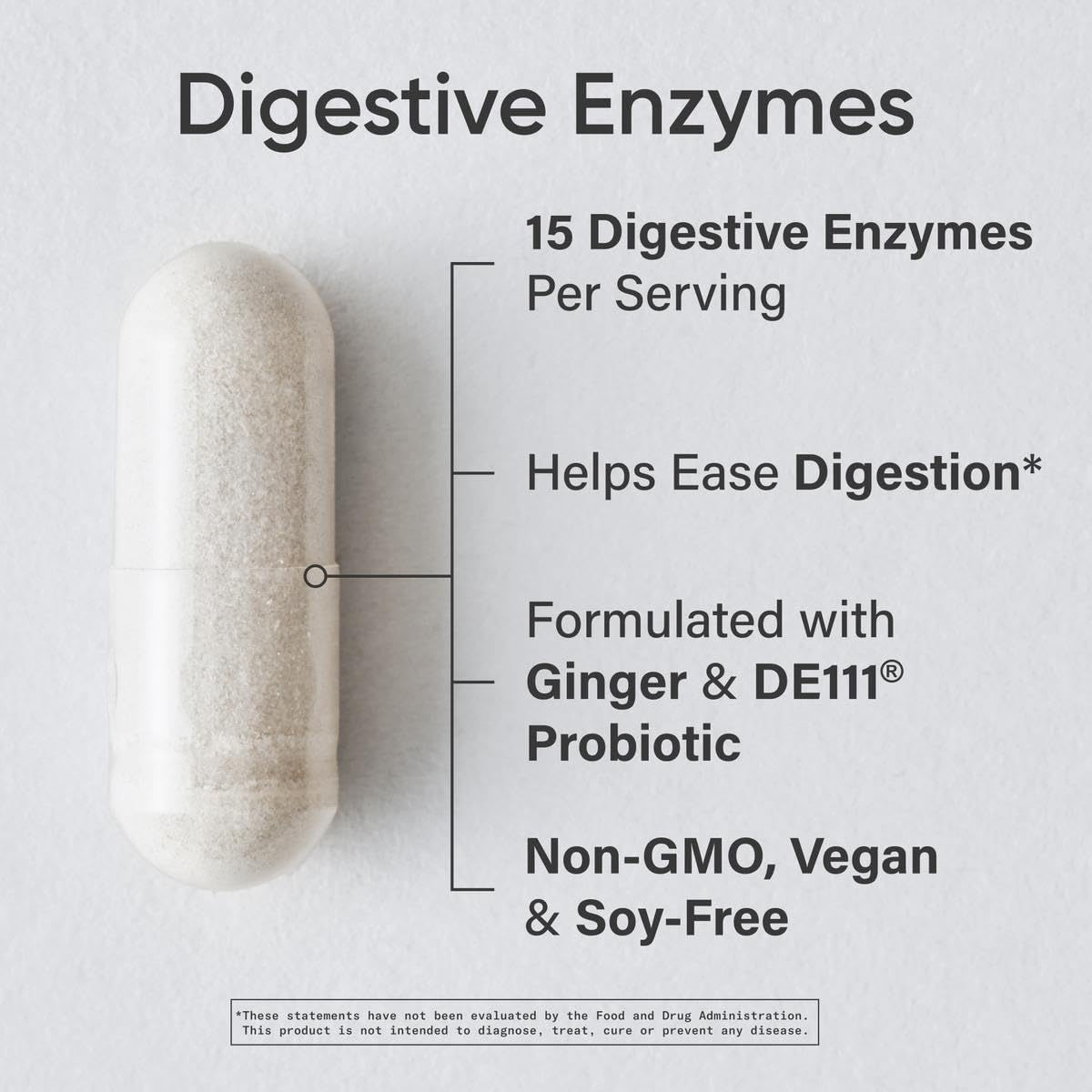 Sports Research Digestive Enzymes with Probiotics & Ginger - Plant-Based, Non-GMO, Vegan - 90 Veggie Capsules