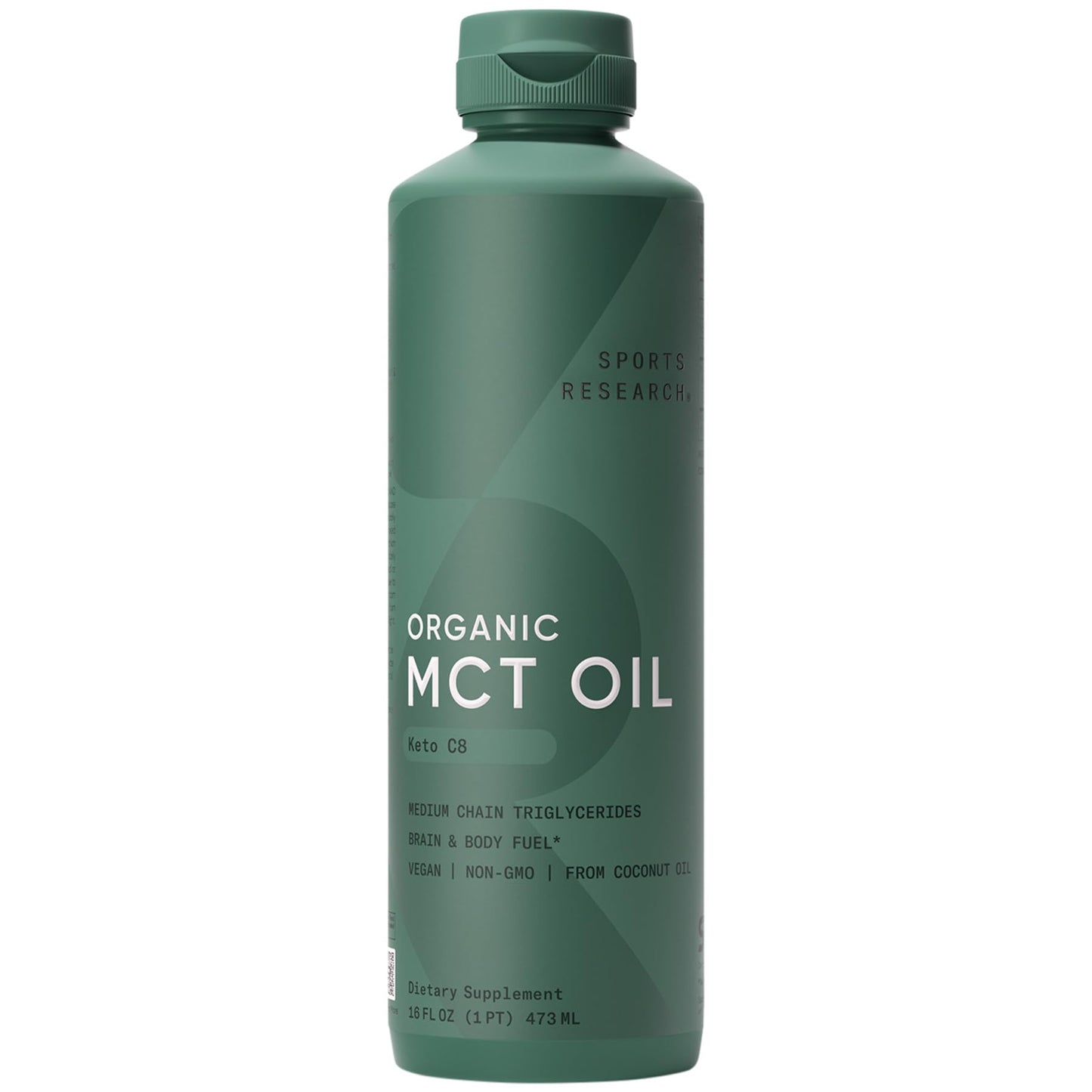 Sports Research Keto MCT Oil C8 Caprylic Acid – 16 oz | Non-GMO & Vegan