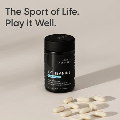 Sports Research Double Strength L-Theanine – Suntheanine Softgels, 200mg, 60 Count
