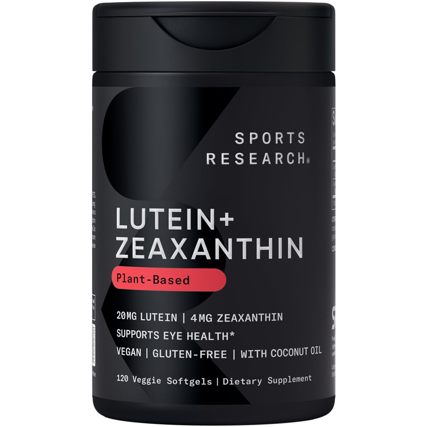 Sports Research Lutein & Zeaxanthin Capsules - Eye Health Support, 120 Veggie Softgels, Vegan & Non-GMO