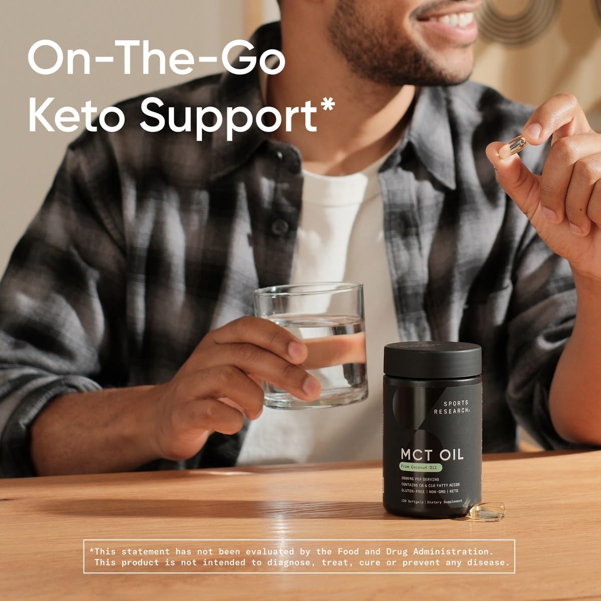 Sports Research MCT Oil Pills | Keto Fuel for Brain & Body | Non-GMO, Soy & Gluten Free