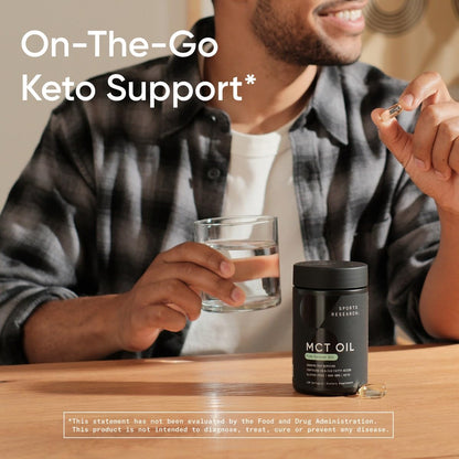 Sports Research MCT Oil Pills | Keto Fuel for Brain & Body | Non-GMO, Soy & Gluten Free