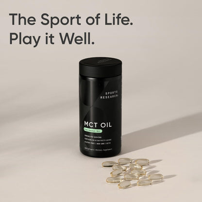 Sports Research MCT Oil Pills | Keto Fuel for Brain & Body | Non-GMO, Soy & Gluten Free