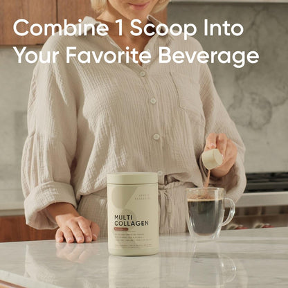 Sports Research Multi Collagen Protein Powder with Hyaluronic Acid & Vitamin C – 5 Types, 30 Servings (Chocolate)