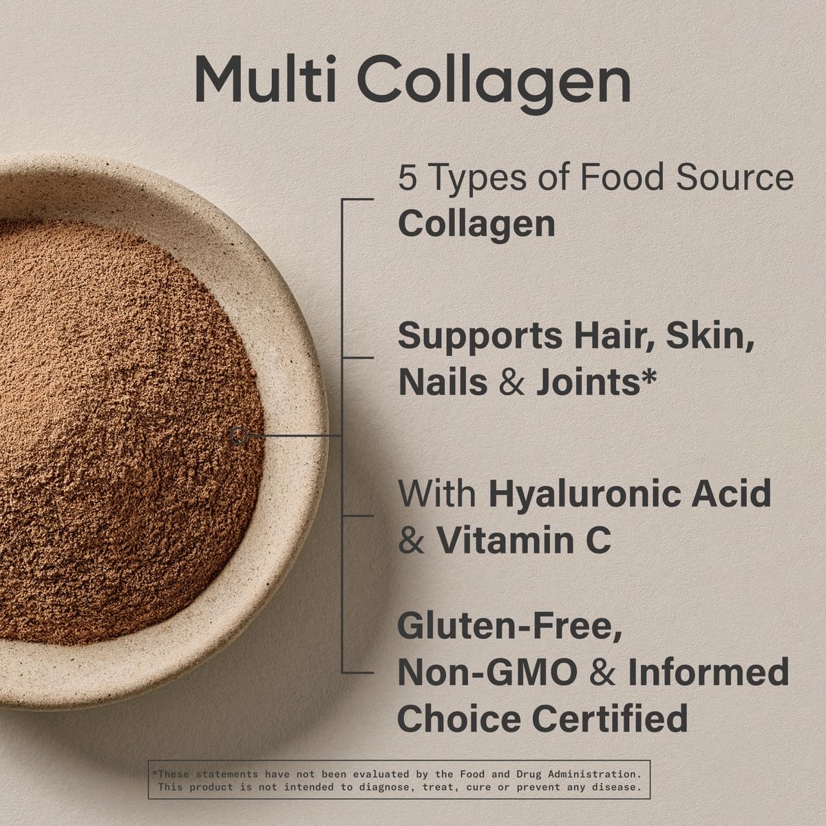 Sports Research Multi Collagen Protein Powder with Hyaluronic Acid & Vitamin C – 5 Types, 30 Servings (Chocolate)