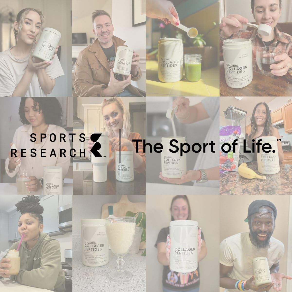 Sports Research Multi Collagen Protein Powder with Hyaluronic Acid & Vitamin C – 5 Types, 30 Servings (Chocolate)