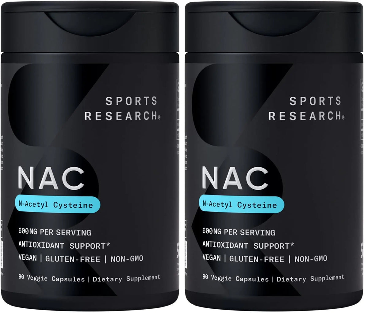 Sports Research N-Acetyl L-Cysteine (NAC) 600mg Veggie Capsules – Lemon Aroma, 2 Pack – Vegan, Non-GMO, Gluten Free BritishVita | Premium UK Vitamins & Wellness Supplements