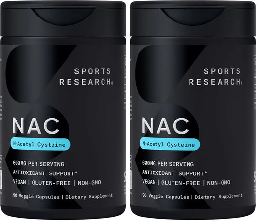 Sports Research N-Acetyl L-Cysteine (NAC) 600mg Veggie Capsules – Lemon Aroma, 2 Pack – Vegan, Non-GMO, Gluten Free BritishVita | Premium UK Vitamins & Wellness Supplements