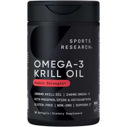 Sports Research Omega-3 Krill Oil 1000mg Double Strength – MSC Certified