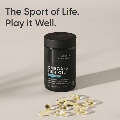 Sports Research Omega-3 Triple Strength Fish Oil 1250 mg | Burpless | 90 ct