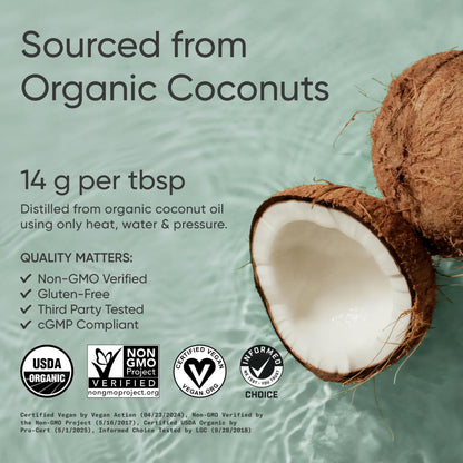 Sports Research Organic MCT Oil 32oz – Full Spectrum C8/C10/C12 from Coconut (Unflavored)