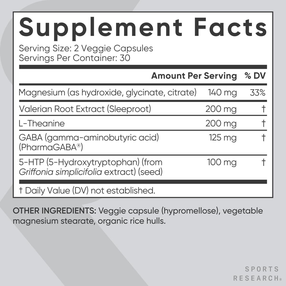 Sports Research Sleep Complex – Melatonin-Free Vegan Capsules (30 Servings)