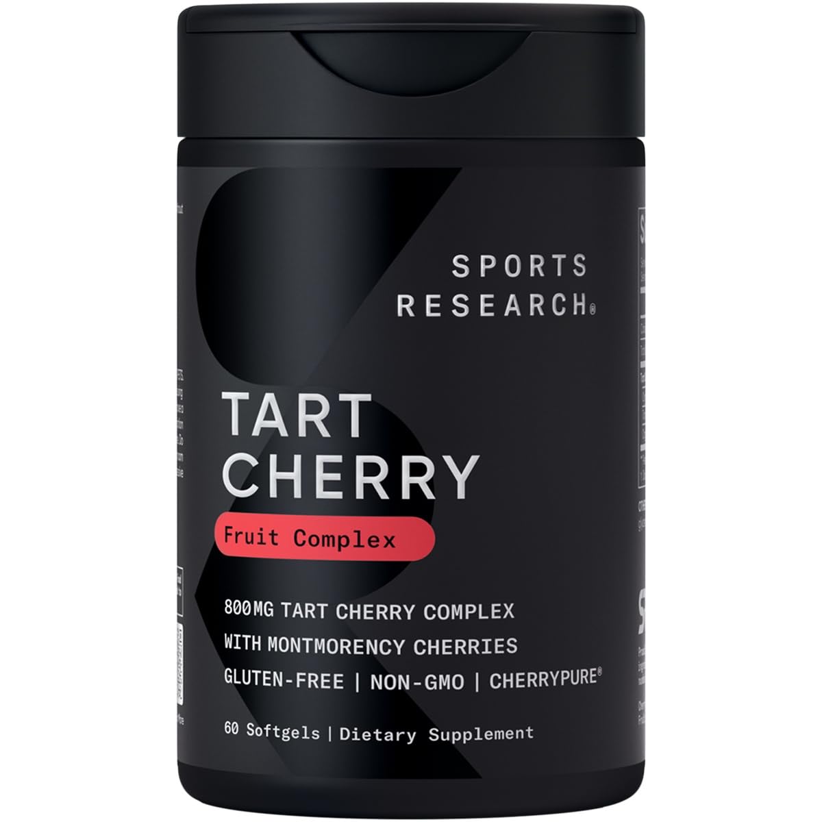 Sports Research Tart Cherry Capsules – Montmorency Tart Cherries, Non-GMO & Gluten Free, 60 Liquid Softgels
