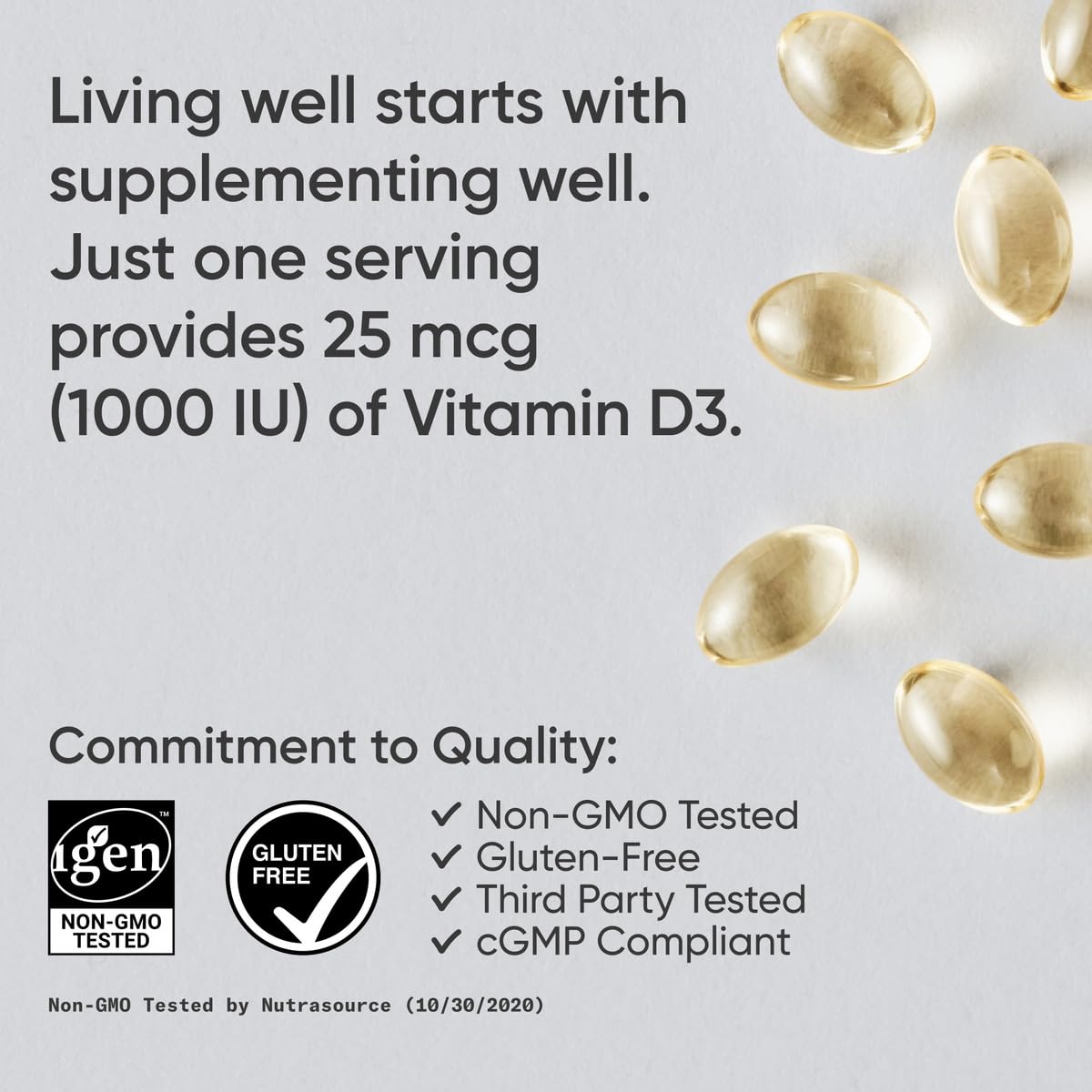 Sports Research Vitamin D3 1000 IU with Coconut MCT Oil - Immune & Bone Support