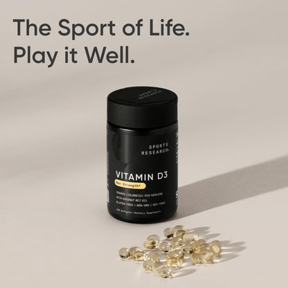 Sports Research Vitamin D3 10,000 IU with Coconut MCT Oil – 120 Softgels