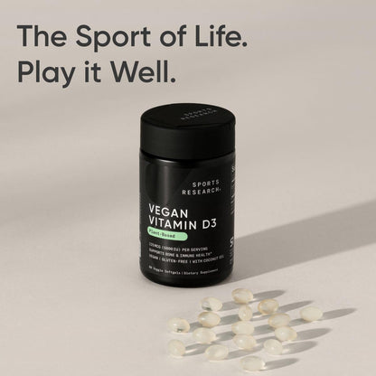 Sports Research Vegan Vitamin D3 5000IU (125 mcg) - 60 Softgels