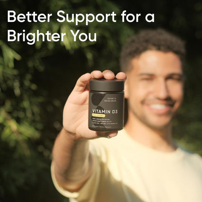 Sports Research Vitamin D3 5000 IU with Coconut MCT Oil - Immune & Bone Support - Seed Oil Free