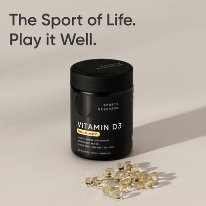 Sports Research Vitamin D3 5000 IU with Coconut MCT Oil - Immune & Bone Support - Seed Oil Free