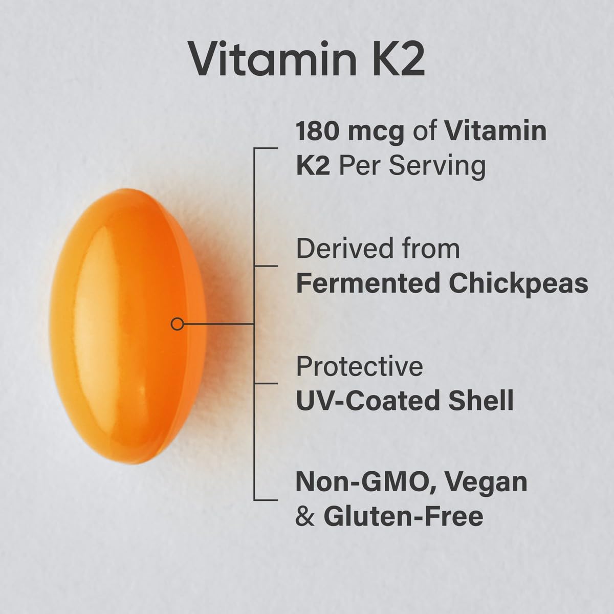 Vitamin K2 MK7 180mcg with Coconut Oil – 60 Veggie Softgels | Sports Research
