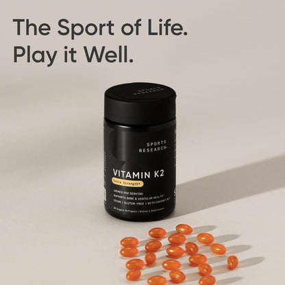 Vitamin K2 MK7 180mcg with Coconut Oil – 60 Veggie Softgels | Sports Research