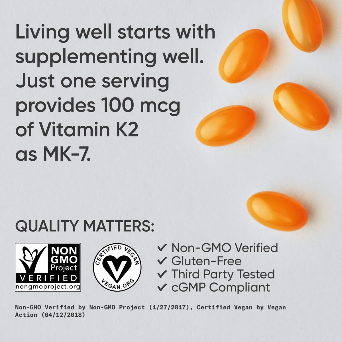 Sports Research Vitamin K2 MK-7 100 mcg with Coconut MCT Oil – 60 Veggie Softgels