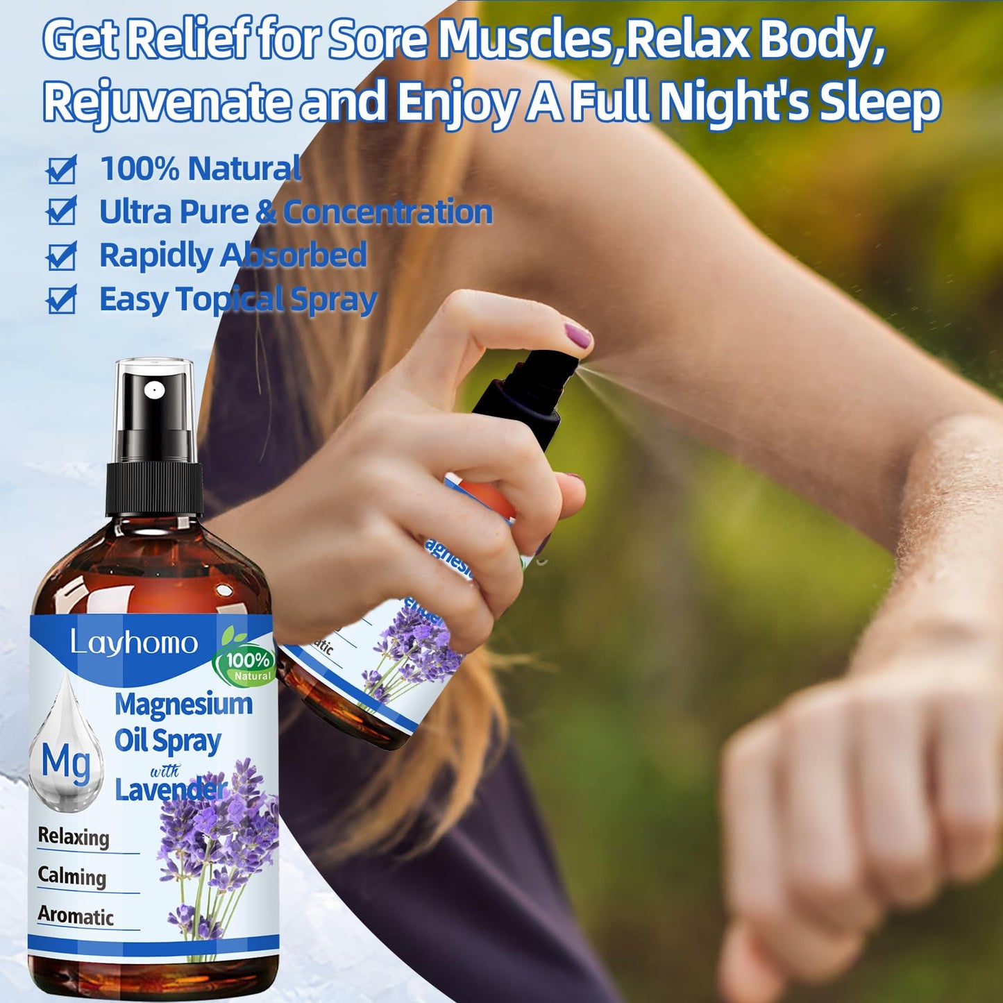 Magnesium Oil for Feet - Lavender 200ml Spray for Sleep & Relaxation