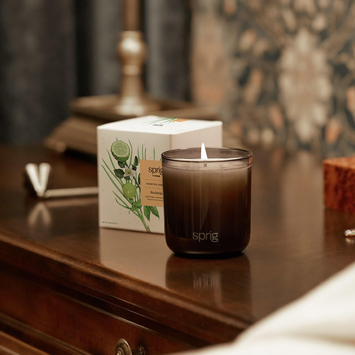 Sprig by Kohler Recharge Aromatherapy Candle – Bergamot & Lemongrass, 8 oz