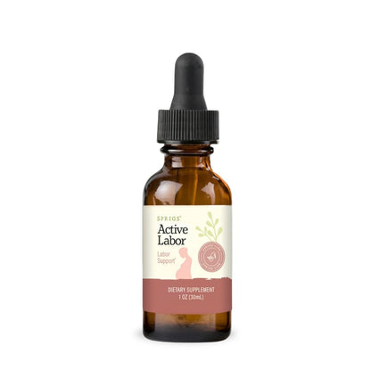 SPRIGS Active Labor 1 Oz – Herbal Birth Support Tincture with Blue Cohosh, Red Raspberry Leaf & Motherwort