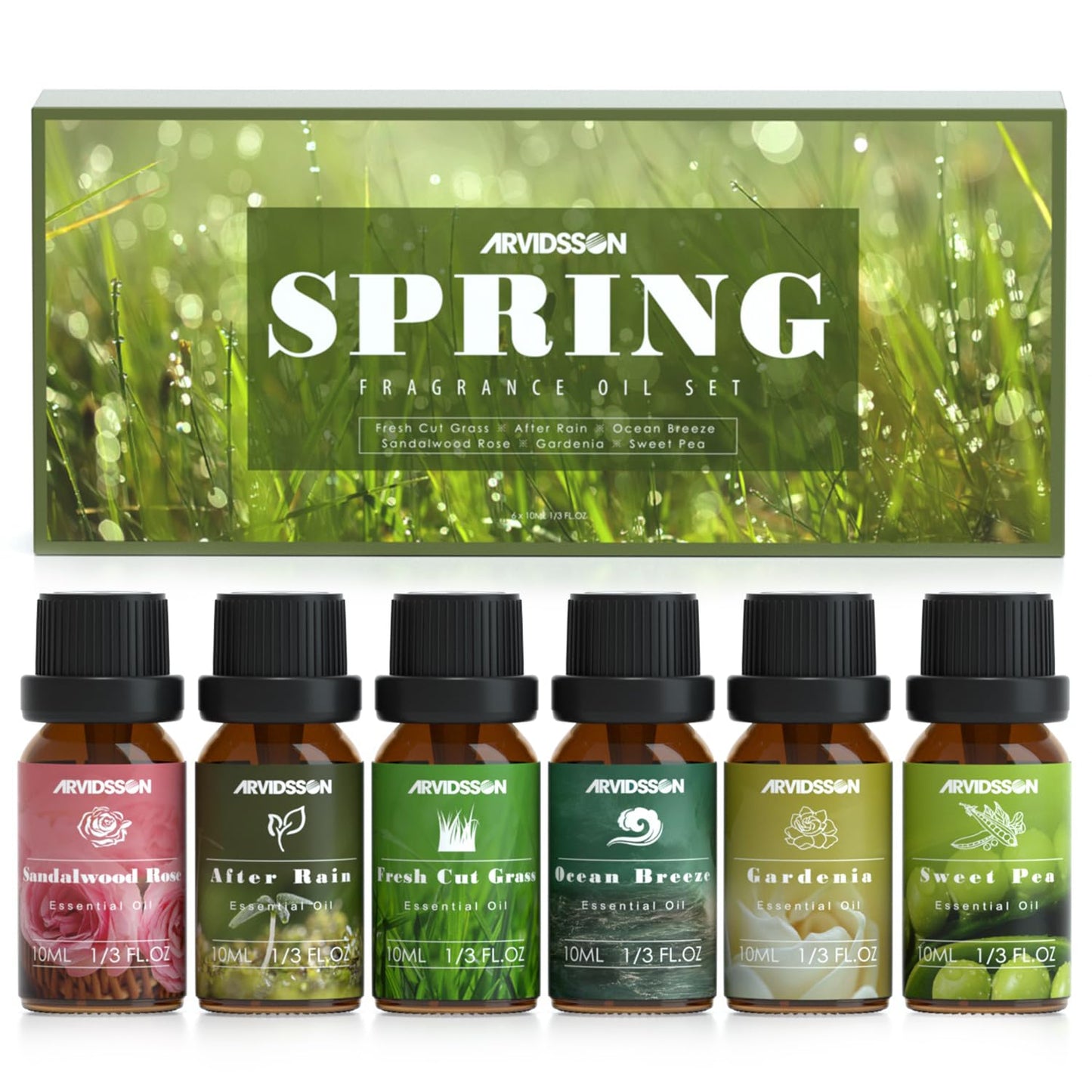 Spring Essential Oils Set - ARVIDSSON Natural Fragrance Oils for Diffuser & Candle Making