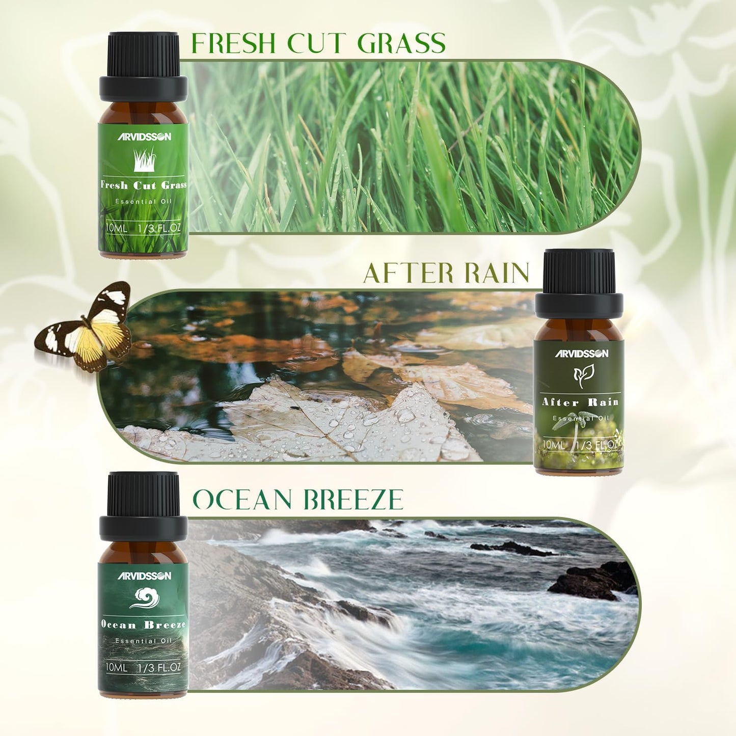 Spring Essential Oils Set - ARVIDSSON Natural Fragrance Oils for Diffuser & Candle Making