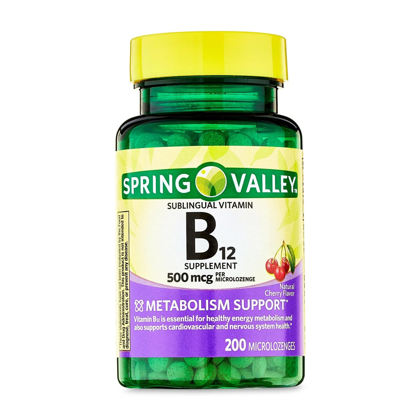 Spring Valley Vitamin B12 Microlozenges 500 mcg, 200 Count – Sublingual B12