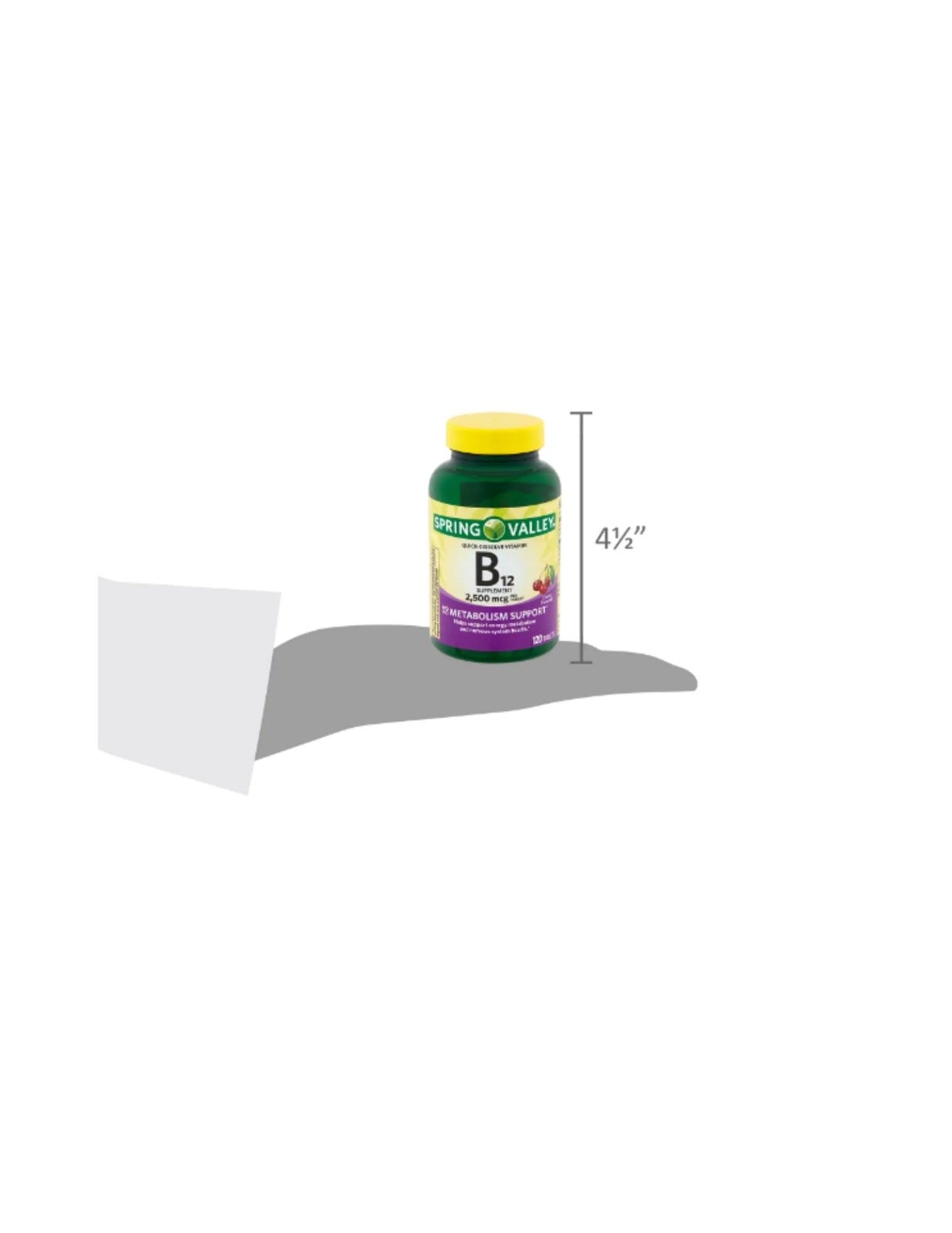 Spring Valley Vitamin B12 Quick-Dissolve Tablets 2,500 mcg Cherry Flavor - 120 Count