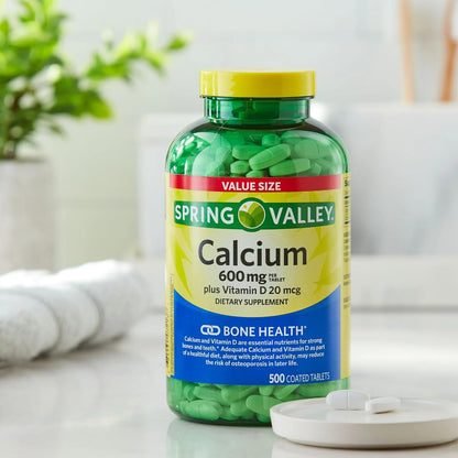 Spring Valley Calcium 600 mg + Vitamin D 20 mcg - 500 Count with Weekly Pill Organizer | GoodDealsHouse