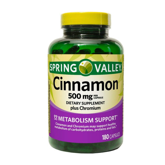 Spring Valley Cinnamon 500mg Metabolism Support BritishVita | Premium UK Vitamins & Wellness Supplements