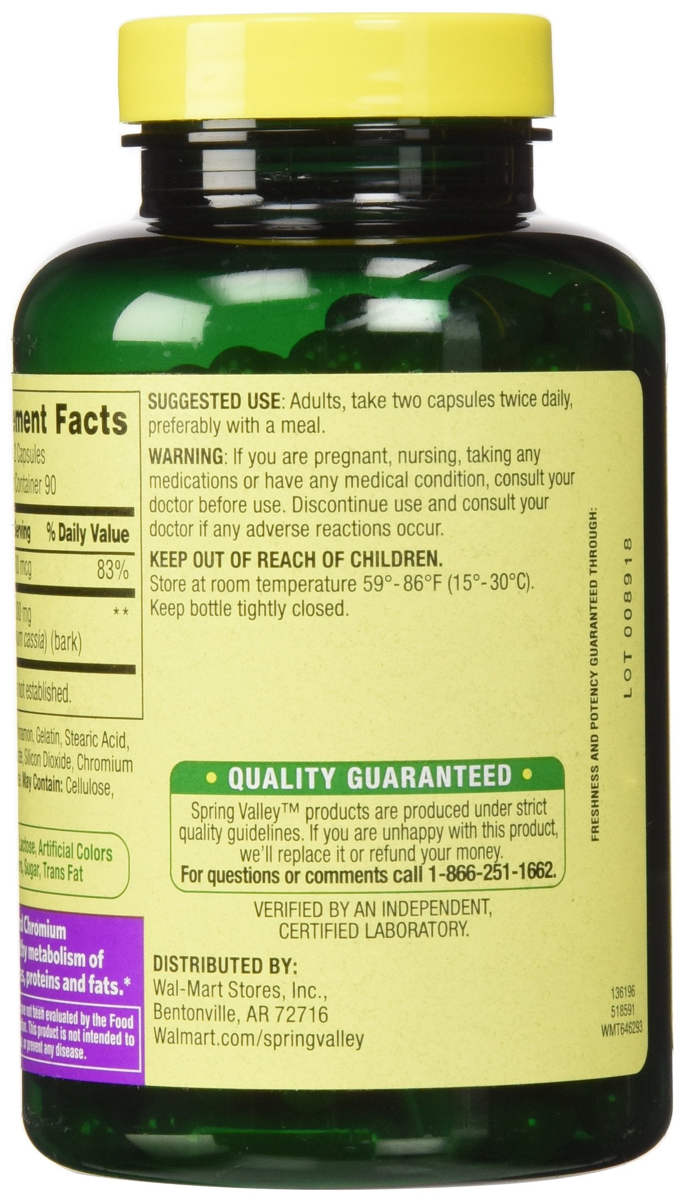 Spring Valley Cinnamon 500mg + Chromium Twin Pack – 2 x 180 Capsules