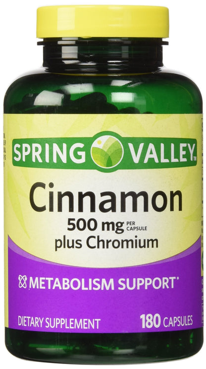 Spring Valley Cinnamon 500mg + Chromium Twin Pack – 2 x 180 Capsules