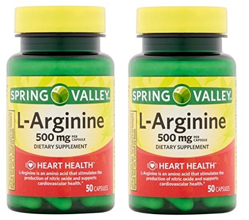 Spring Valley L-Arginine 100 Capsules 500 mg Each – Pack of 2